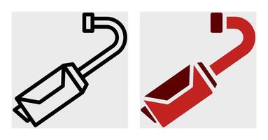 Two different types of exhaust pipes on a white background vector