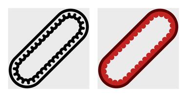 A pair of red and black chains with a red and black handle vector