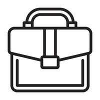 Minimalist outline icon of a business briefcase symbolizing work, career, office, and professional life. Perfect for business, corporate, and job-related design concepts. vector