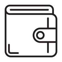 Minimalist outline icon of a wallet, representing personal finance, savings, cash management, and money transactions. Perfect for business, banking, and financial concepts. vector