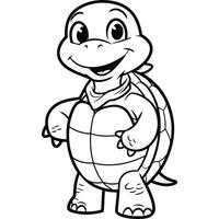 Friendly Turtle Waving in Cartoon Style. vector