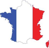 Maps of France with France Flag Europe Country vector