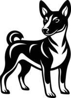 Graceful Basenji Dog Silhouette Available on EPS File vector