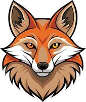 Wild Fox Head with Piercing Gaze Available on EPS File vector