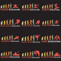Evolution of Mankind Illustration Series Tee Design bundle vector