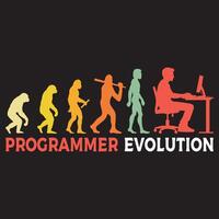 programmer Evolution T-shirt , Human Evolution Silhouette Design, evolution of man illustration vector