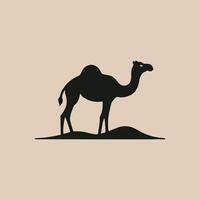 a camel silhouette on a beige background vector