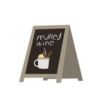 Advertising stand with mulled wine for the cafe. illustration on a white background vector