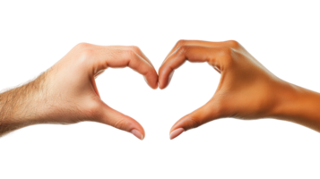 Creating heart shapes with diverse hands studio png