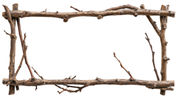 Natural rustic frame design background creative top view concept png