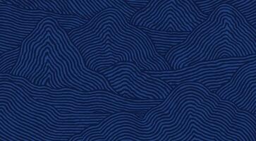 Crafted hand drawn brush line abstract wave and mountains pattern, Japanese folk and ethnic wood carving, engraving, block print textured surface background, simple graphic for textile, carpet vector