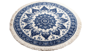 Home studio decorative round rug with intricate patterns png