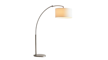 Modern arc floor lamp with a sleek design and soft illumination for cozy interiors png