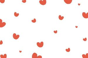 Pink heart shape, bright and scattered on white background. vector