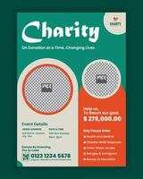 Charity Activities and Donation A4 Size Flyer Design Template or Fundraiser Poster, leaflet, and handbill Design vector