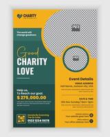 Charity Activities Event A4 Size Flyer Design Template or Fundraiser Poster, leaflet, and handbill Design vector