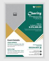 Charity Event A4 Size Flyer Design Template or Fundraiser Poster, leaflet, and handbill Design vector
