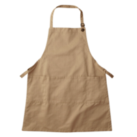 Light beige apron with a neck loop and side ties. png