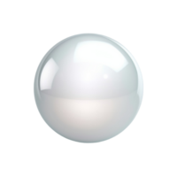 Glossy Silver Sphere Realistic 3D Ball with Reflection on Transparent Background png