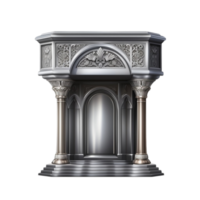 Elegant Stone Archway with Classical Architecture and Decorative Columns png
