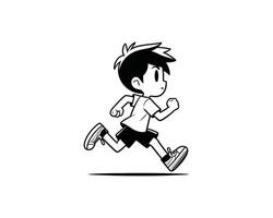 A cartoon boy running in the background vector