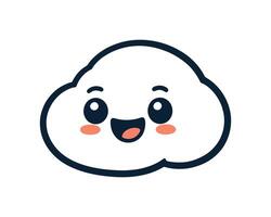 A cartoon cloud with a smile on its face vector