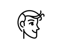A man's face with a smile on it vector