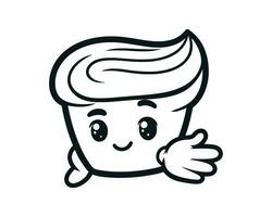 A cartoon character with a smile on its face vector