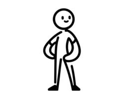 Stick figure of a man with a hand on his hip vector