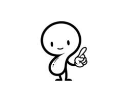 A cartoon character with a finger up vector