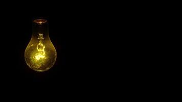 Blinking Light Bulb in Dark Background. Flickering LED Animation video