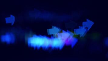Colorful arrows in haze. Colorful arrows dance through a dark backdrop, creating a vibrant, dynamic atmosphere full of energy and movement. video