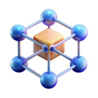 elegant contemporary Centralized Data Structure Networked Cube Model genuine png