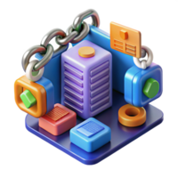 serene minimalist Secure Data Storage Chain Link Protection for Digital Assets detailed png