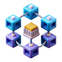 vibrant minimalist Modular Data Network Decentralized, Secure, and Scalable System 4K png