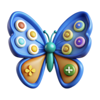 wonderful abstract 3D Render of Colorful Butterfly Toy with Buttons genuine png