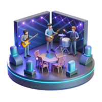 elegant artistic Live Music Performance Band on Stage with Instruments high resolution png