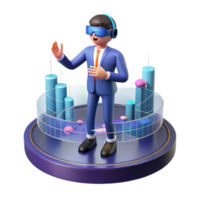 serene abstract Virtual Reality Business Data Visualization detailed png