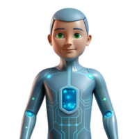 serene minimalist Futuristic Boy 3D Render of a Child in Advanced Tech Suit detailed png