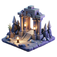 stunning artistic Ancient Stone Archway 3D Render of a Mystical Gateway professional png