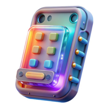 extraordinario rústico futurista tecnología artilugio con vistoso interfaz alto resolución png