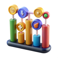 stunning minimalist Colorful 3D Abstract Chart Data Visualization Design professional png