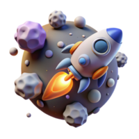 elegant abstract Rocket Launching from Planet Surface high quality png