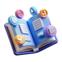 magnificent classic Interactive 3D Book Digital Learning Guide high quality png