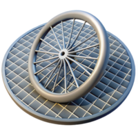 extraordinary modern Wheel Design Spoked Wheel on Grid Surface detailed png