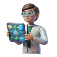 stunning rustic Scientist Reviewing Data on Tablet Network Analysis high resolution png
