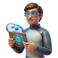 wonderful artistic Scientist Exploring Molecular Structures on Tablet authentic png