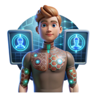 elegant abstract Future Tech Identity Biometric Security System high quality png