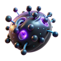 impressive contemporary Microscopic Pathogen 3D Rendering of Virus Structure premium png