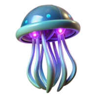 stunning rustic Glowing Jellyfish Robot 3D Render high resolution png